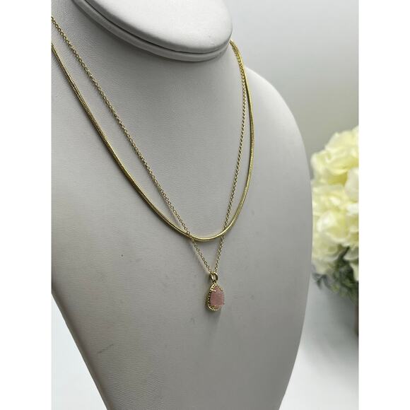 Kendra Scott Women's Sami Double Strand Gold Plated Rose Quartz Necklace - Picture 11 of 11